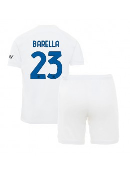 Otroški Nogometna dresi replika Inter Milan Nicolo Barella #23 Gostujoči 2023-24 Kratek rokav (+ hlače)